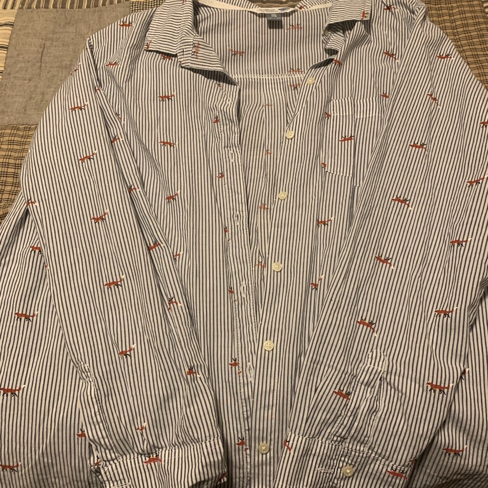 button down fox shirt